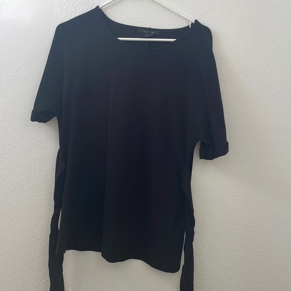 Black tunic tie in back